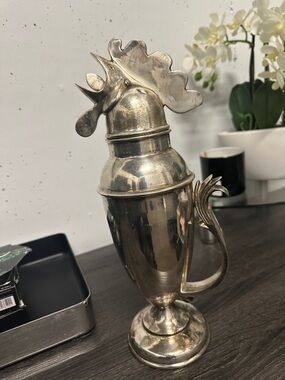 Restoration Hardware Silver Rooster Cocktail Shaker